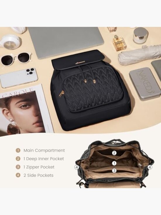 Mini Backpack Purse for Women Travel Work Daypack Anti-theft Pocket main image 6